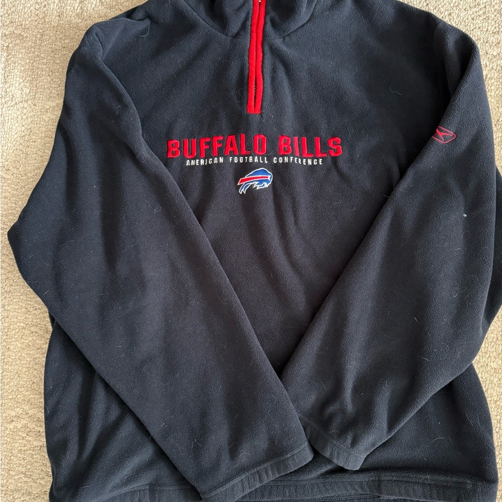 Buffalo Bills Men's Black Quarter-Zip Fleece Pullover